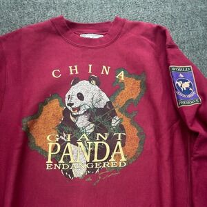 Galt Sand China Giant Panda Graphic Crewneck Sweatshirt XL Vintage Nature